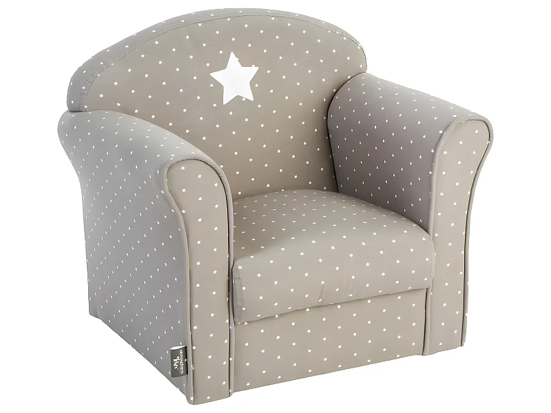 Fauteuil pour Enfant Gris Taupe déco étoile