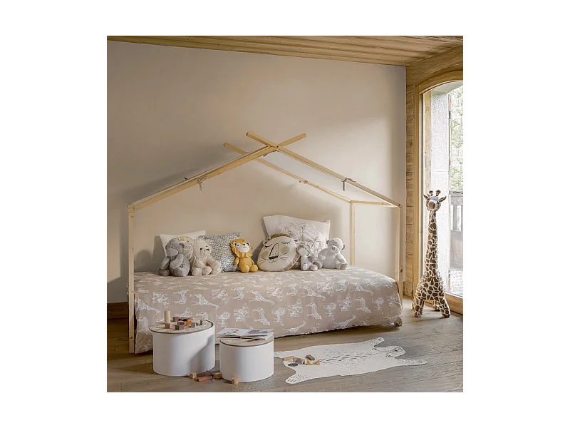 Tenda de cama infantil e juvenil Ilian White/Oak 90x190 cm
