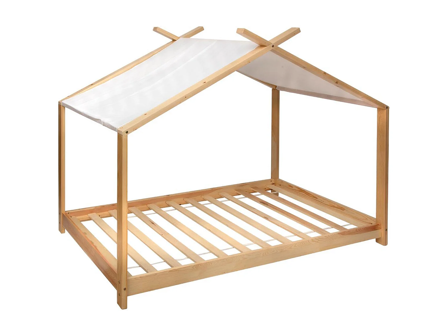 Cama Juvenil Infantil Tienda Campaña Ilian Blanco/Roble 90x190 cm