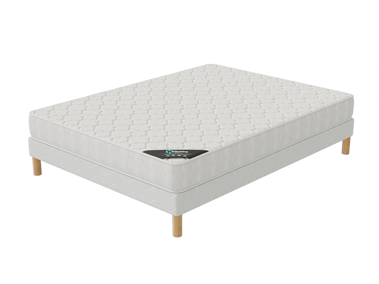 Ensemble matelas mousse Confort + et sommier 140x200 hauteur 17cm