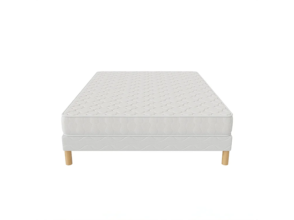 Ensemble matelas mousse Confort + et sommier 140x200 hauteur 17cm