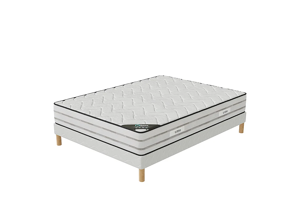 Ensemble matelas mousse MemoryFoam + sommier 140x200 hauteur 25cm