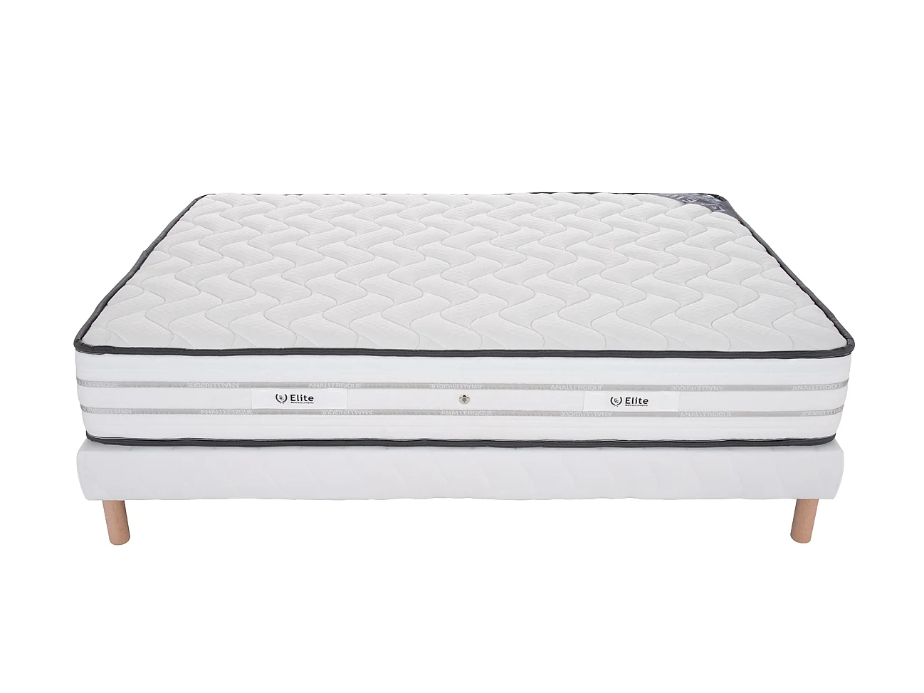 Ensemble Memory Foam 140x200 cm Hauteur 25 cm Mousse à Mémoire de Forme avec Sommier Tapissier Soutien mi-ferme