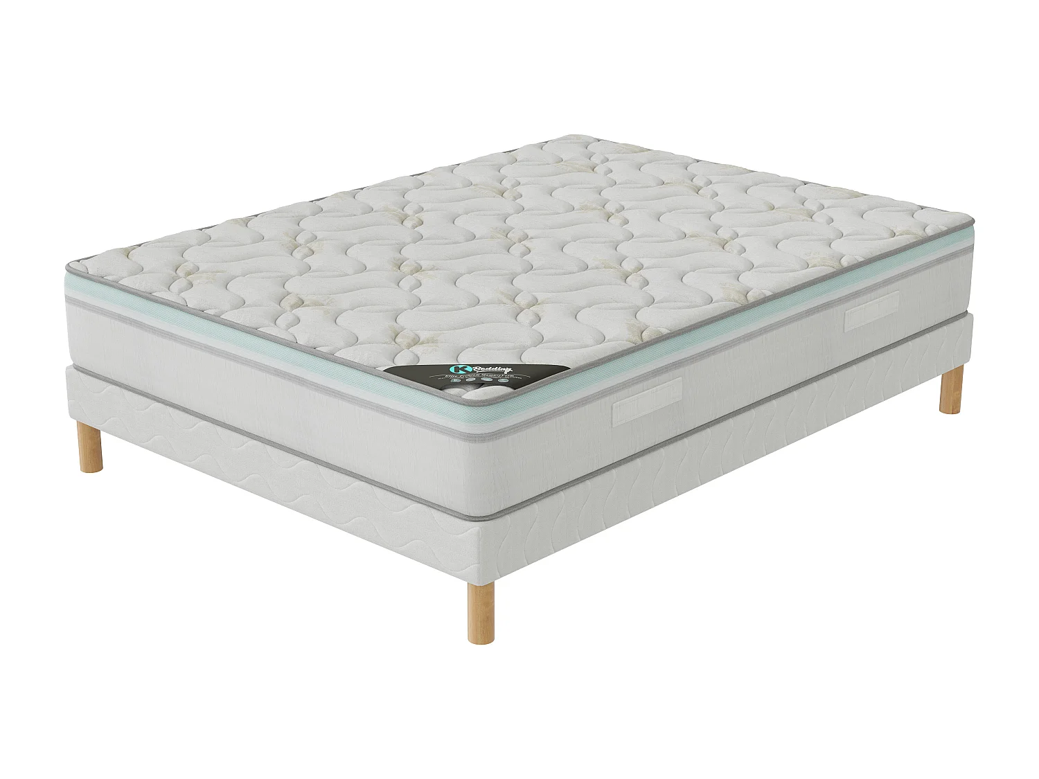 Ensemble matelas AloeVera + sommier 200x200 (2x100x200) hauteur 27cm