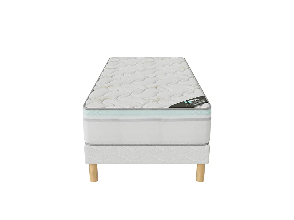 Ensemble matelas mousse AloeVera + sommier 90x190 hauteur 27cm