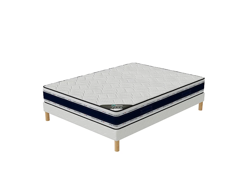 Ensemble matelas mousse Blue Memory + sommier 160x200 hauteur 22cm