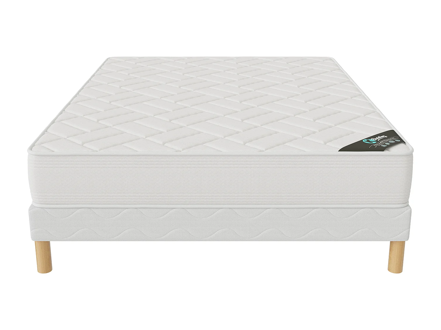 Ensemble matelas Zen + sommier 180x200 (2x90x200) hauteur 20cm
