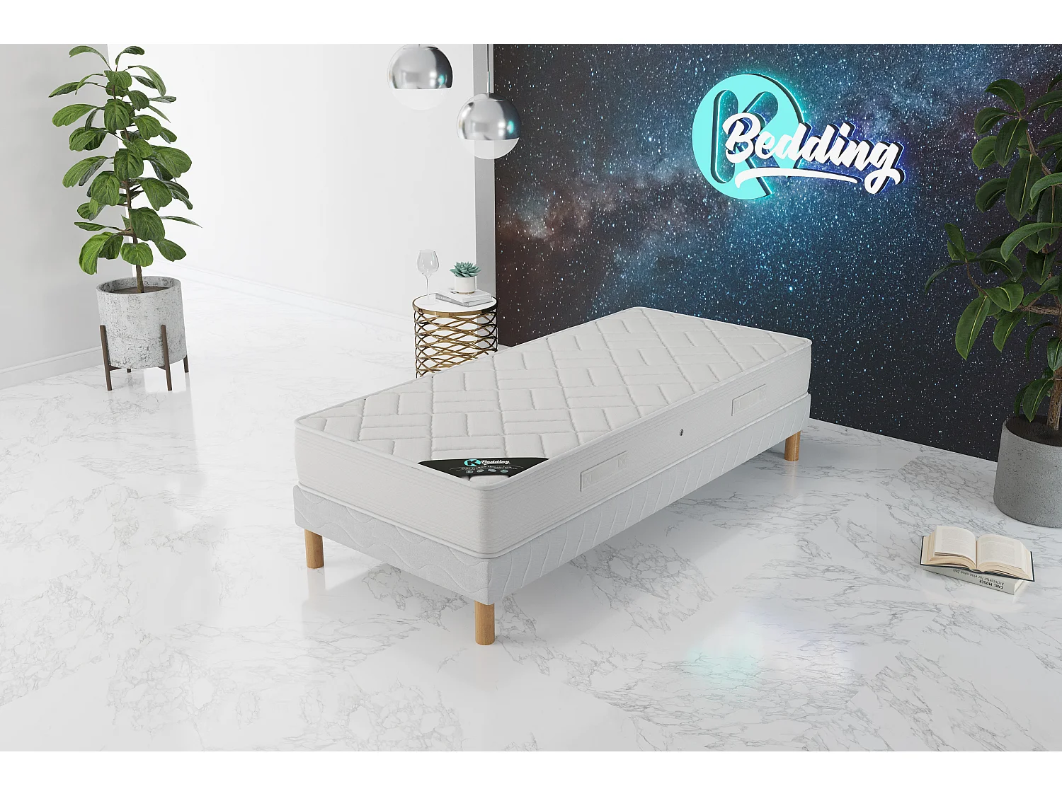 Ensemble matelas Zen + sommier 90x200 hauteur 20cm
