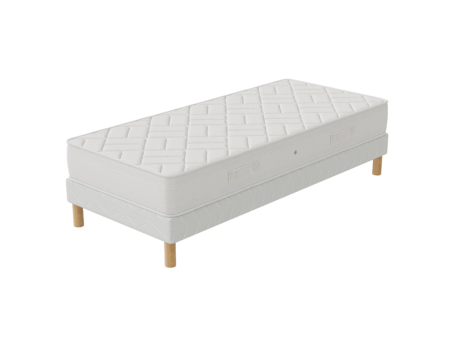 Ensemble Zen 90x200 cm Mousse Polyuréthane Techno Foam avec Sommier Tapissier pin massif Soutien équilibré