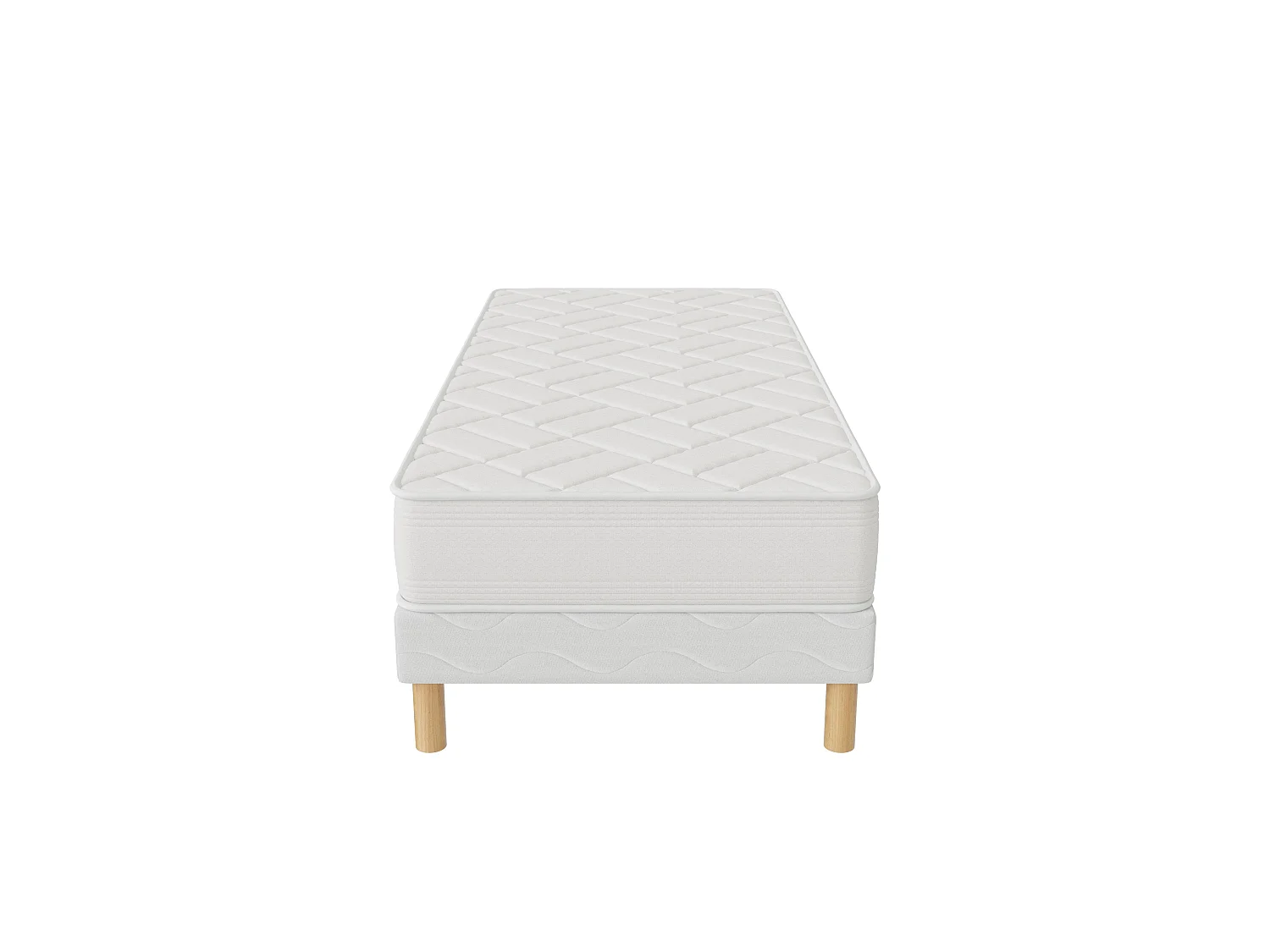 Ensemble Zen 90x200 cm Mousse Polyuréthane Techno Foam avec Sommier Tapissier pin massif Soutien équilibré