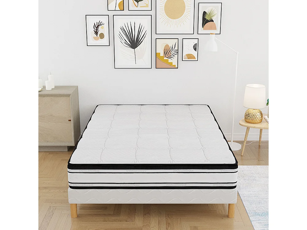 Ensemble matelas mousse Grand confort + sommier 160x200 hauteur 22cm