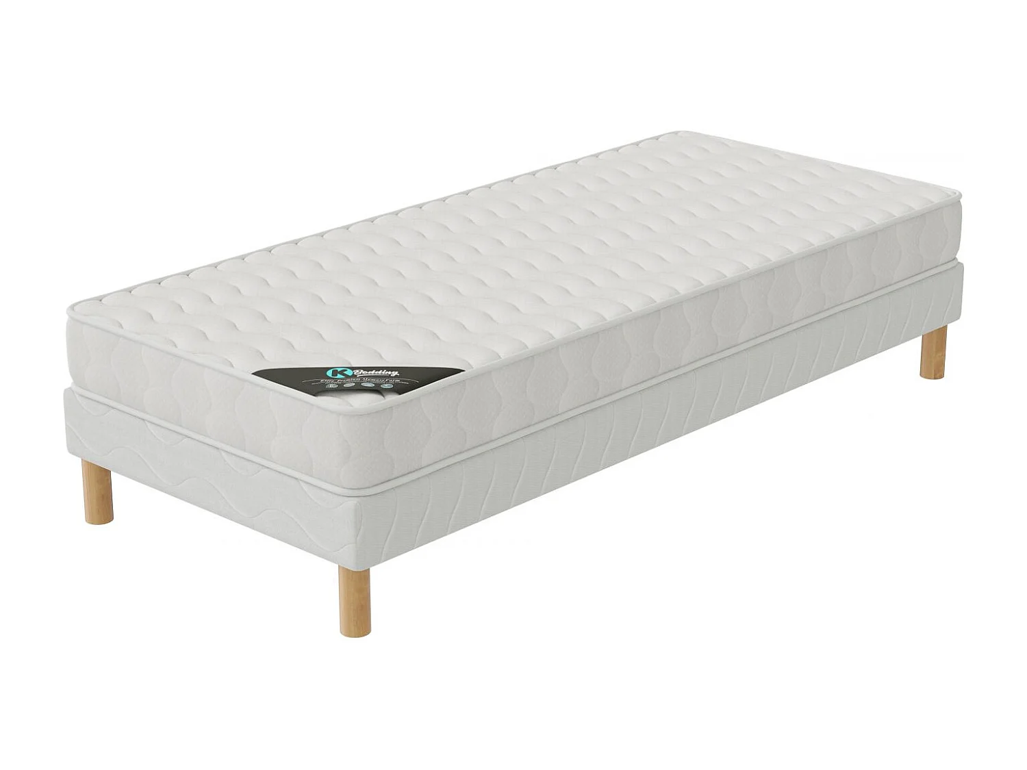 Ensemble matelas Confort + sommier 90x200 hauteur 15cm