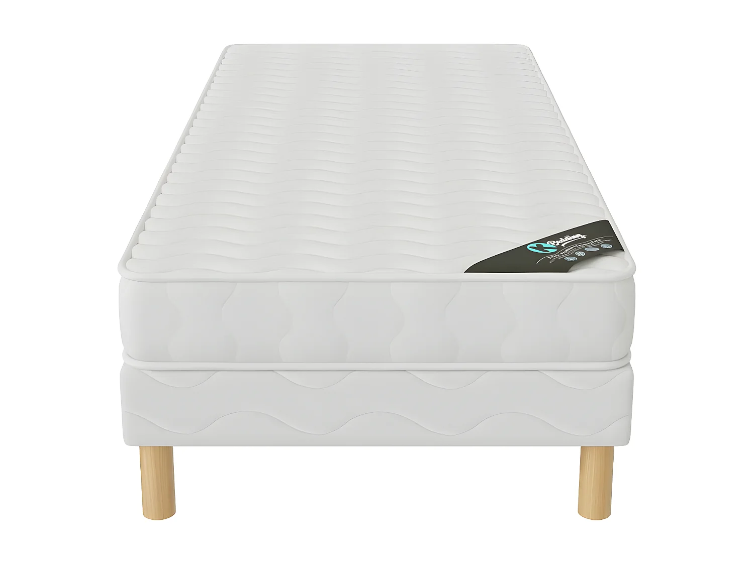 Ensemble matelas Confort + sommier 90x200 hauteur 15cm