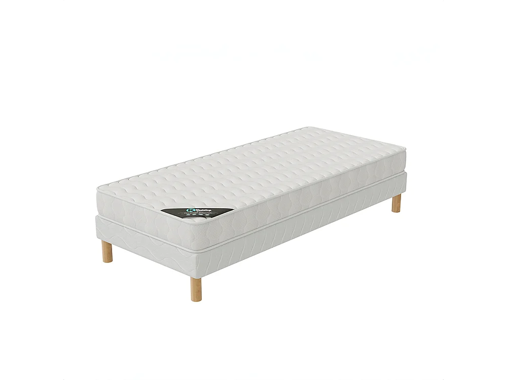 Ensemble matelas mousse Confort et sommier 90x200 hauteur 15cm