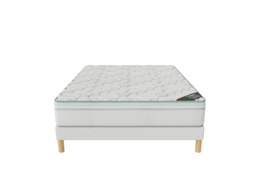 Ensemble matelas mousse AloeVera + sommier 160x200 hauteur 27cm