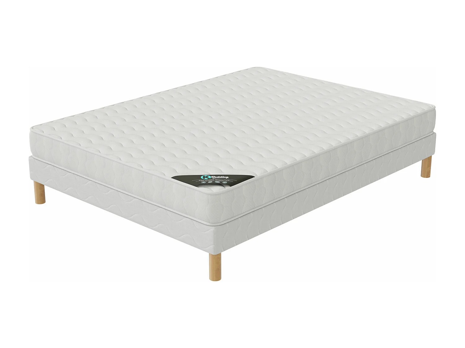 Ensemble matelas Confort + sommier 140x200 hauteur 15cm