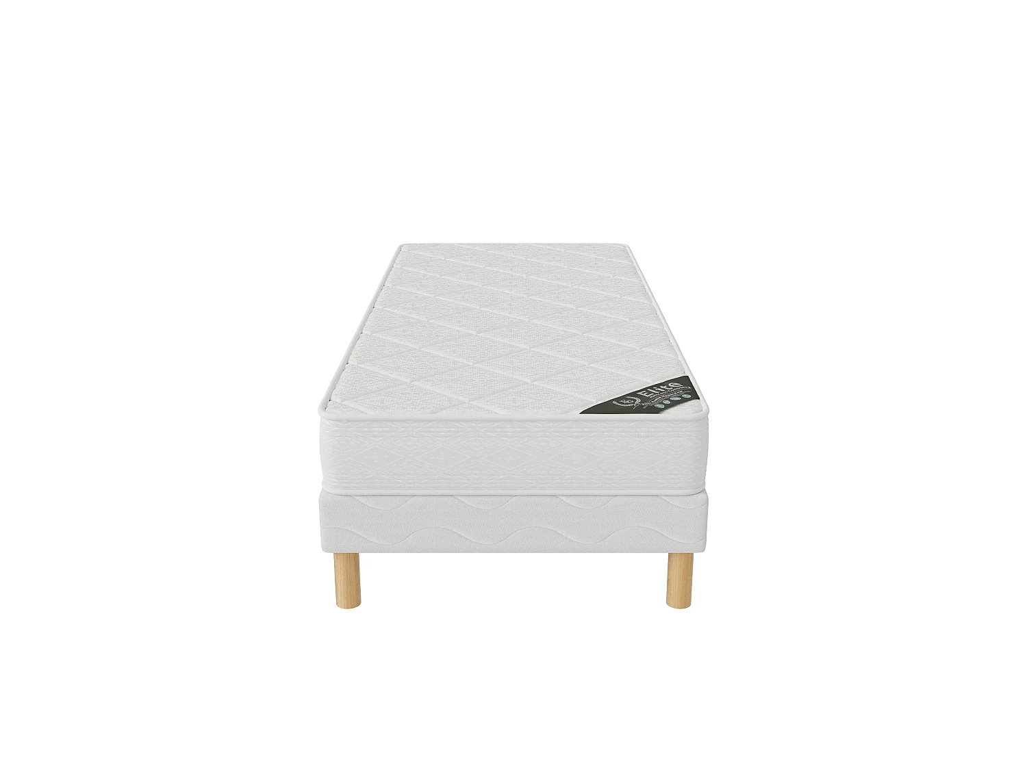 Ensemble Senso 90x190 cm Hauteur 17 cm Mousse Polyuréthane avec Sommier Tapissier Soutien Ferme