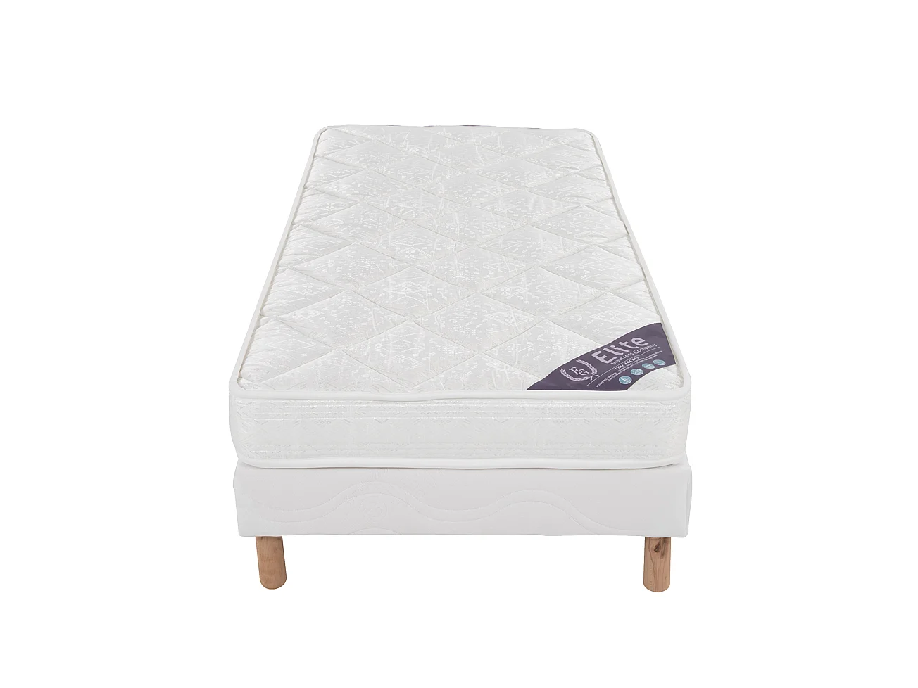 Ensemble Senso 90x190 cm Hauteur 17 cm Mousse Polyuréthane avec Sommier Tapissier Soutien Ferme