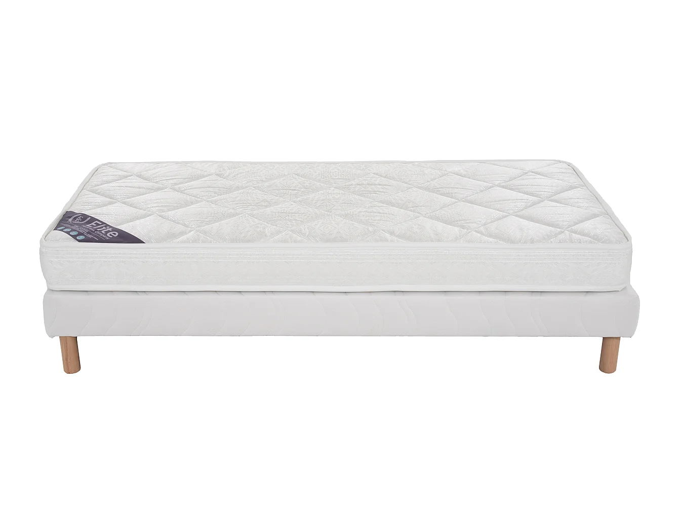 Ensemble Senso 90x190 cm Hauteur 17 cm Mousse Polyuréthane avec Sommier Tapissier Soutien Ferme