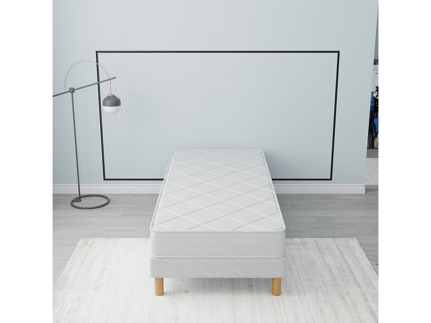 Ensemble matelas mousse Senso + sommier 90x200 hauteur 17cm