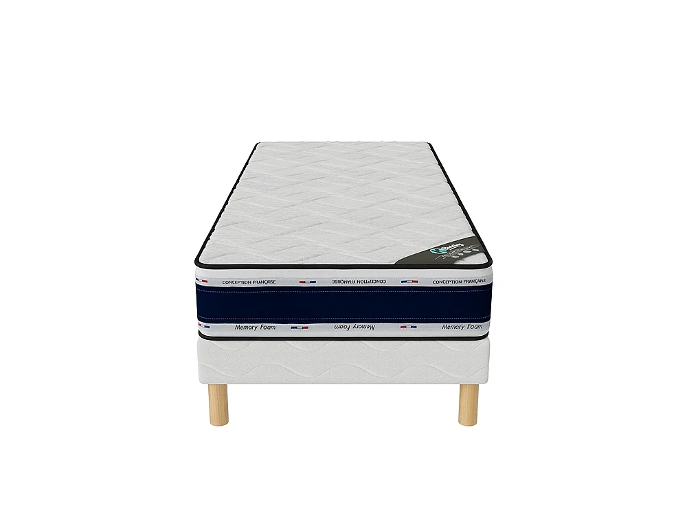Ensemble matelas mousse Blue Memory + sommier 120x200 hauteur 22cm
