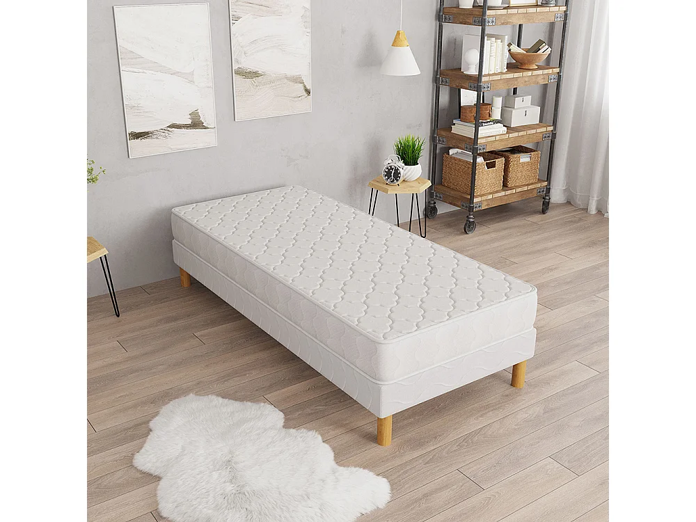 Ensemble matelas mousse Confort + et sommier 90x200 hauteur 17cm