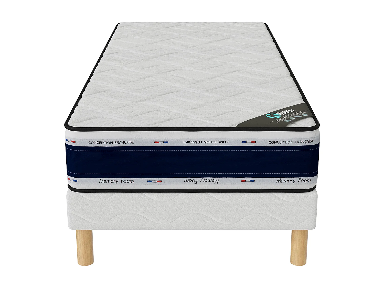 Ensemble matelas Blue Memory + sommier 90x190 hauteur 22cm