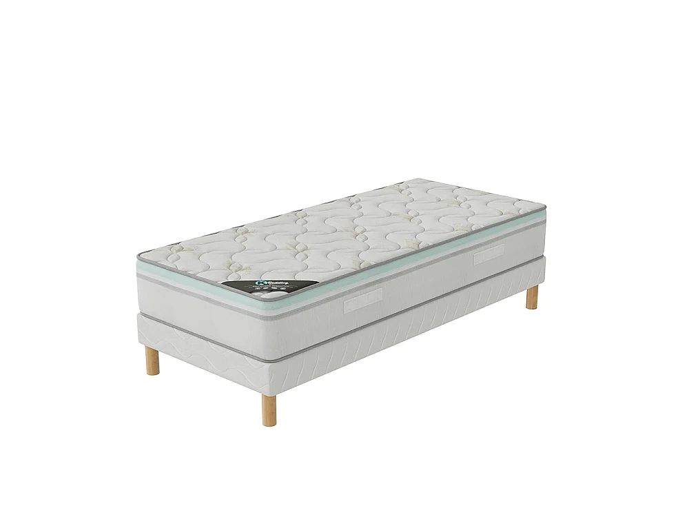 Ensemble matelas mousse AloeVera + sommier 120x190 hauteur 27cm