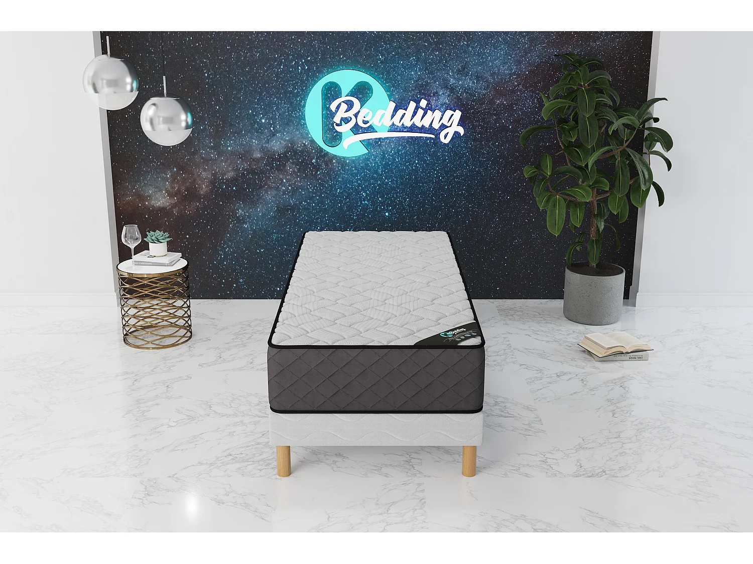 Ensemble matelas Hôtel Confort + sommier 90x200 hauteur 30cm