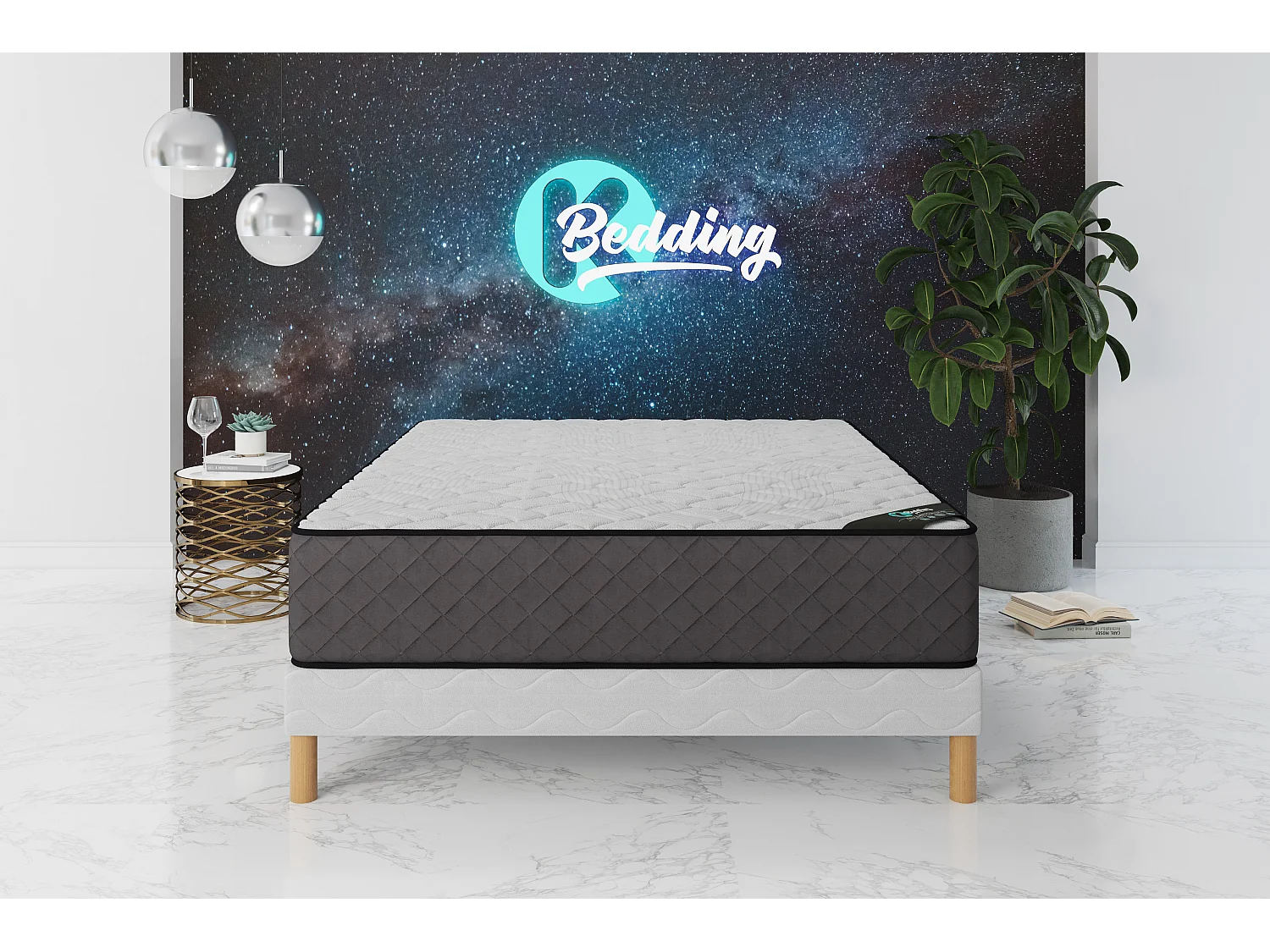 Ensemble matelas Hôtel Confort + sommier 120x190 hauteur 30cm
