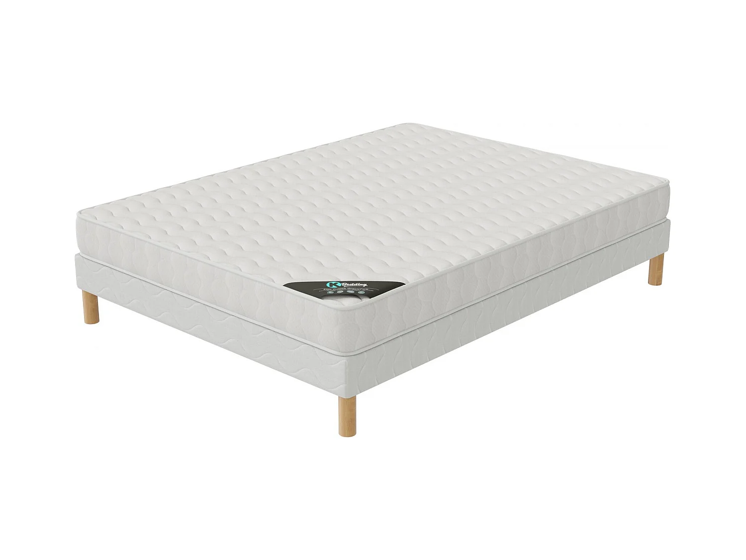 Ensemble matelas Confort + sommier 140x190 hauteur 15cm