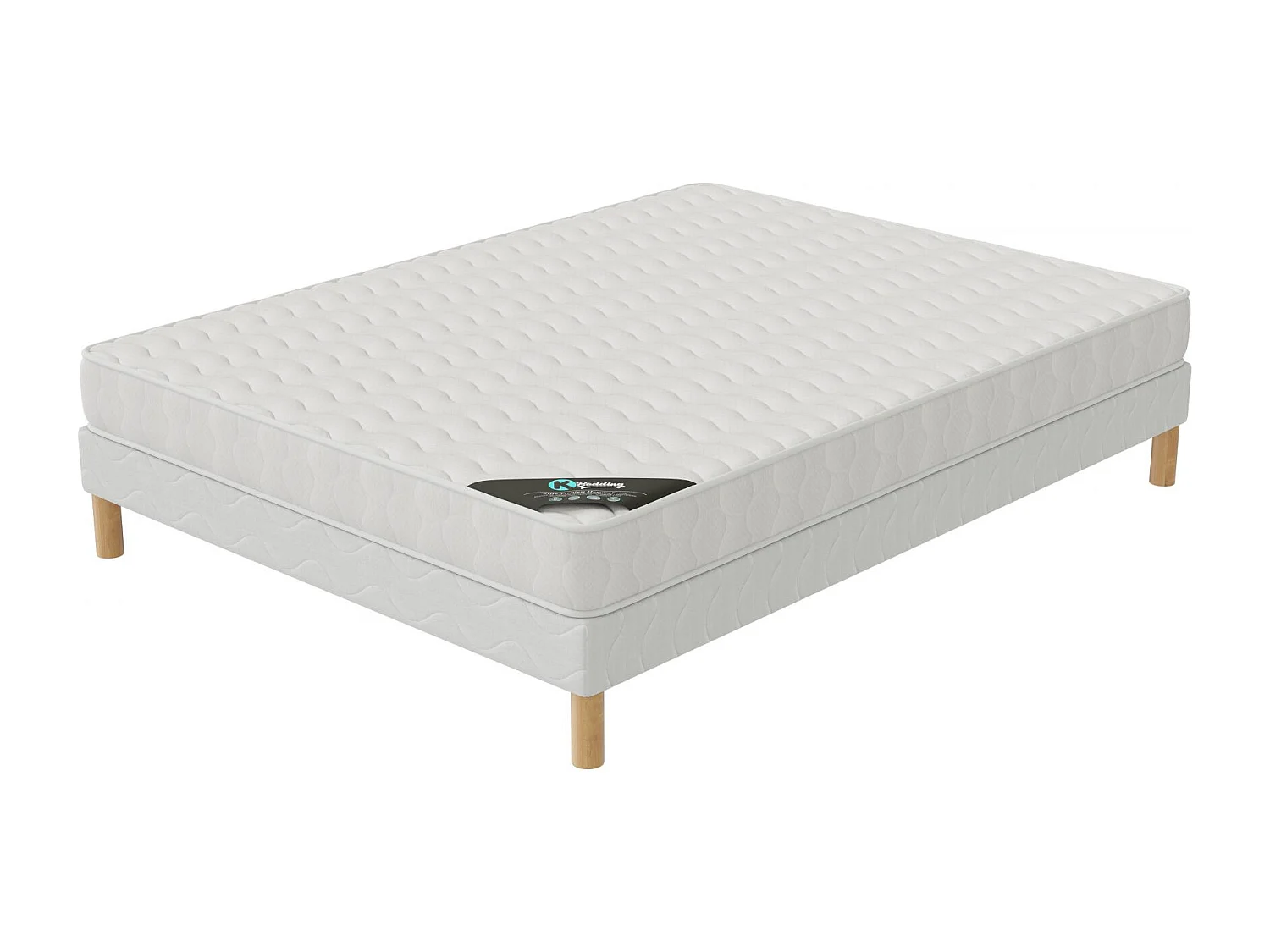 Ensemble matelas Confort + sommier 140x190 hauteur 15cm
