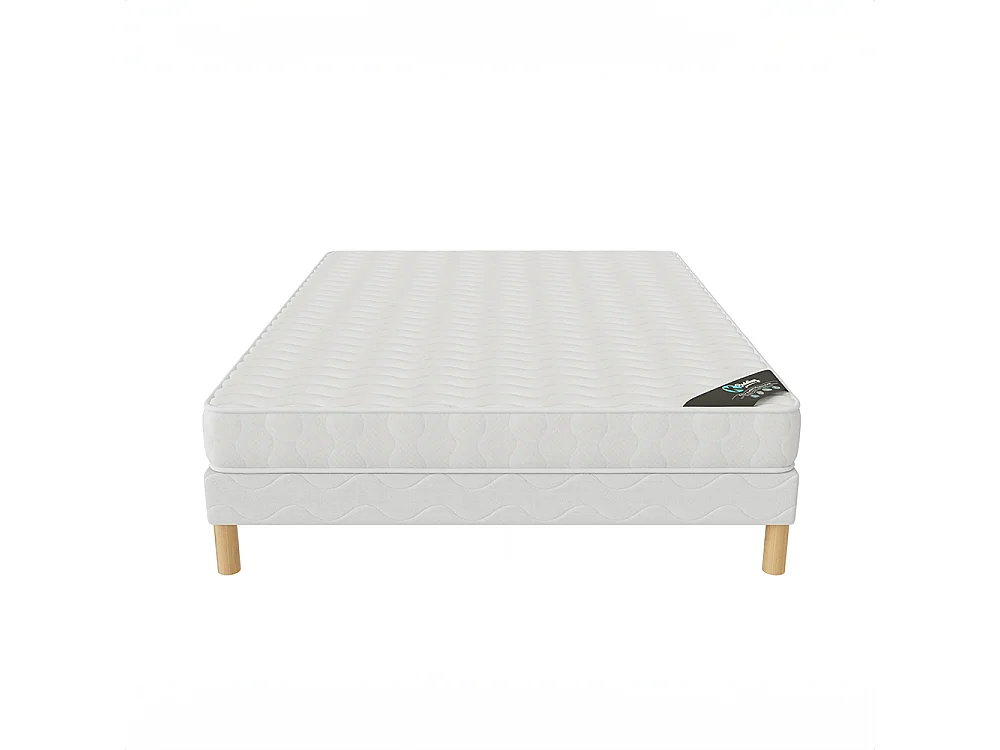 Ensemble matelas mousse Confort et sommier 140x190 hauteur 15cm