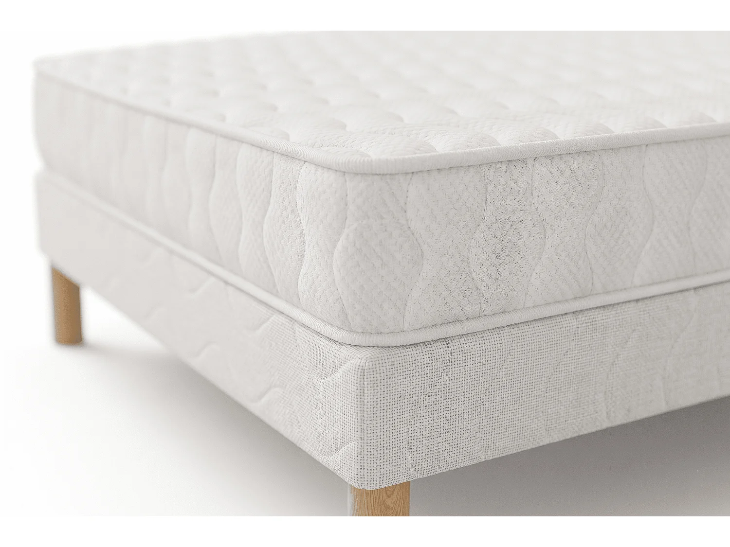 Ensemble Confort 140x190 cm Hauteur 15 cm Mousse Polyuréthane Hypoallergénique avec Sommier Tapissier Soutien équilibré