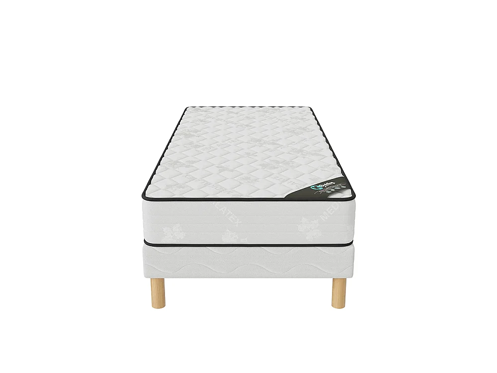 Ensemble matelas mousse Medicaltex + sommier 90x190 hauteur 20cm