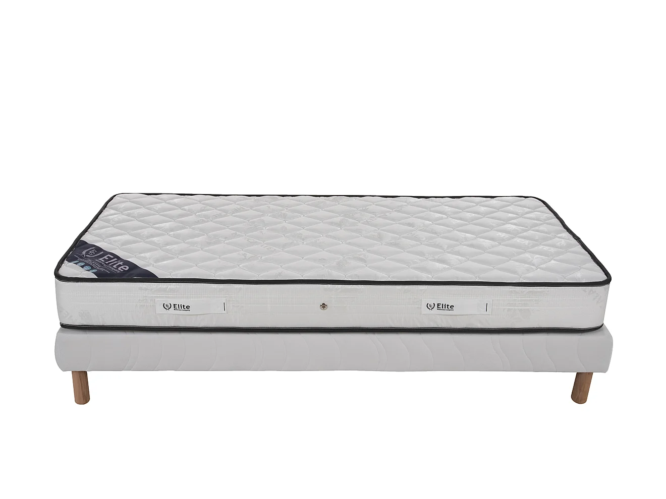 Ensemble Medicaltex 90x190 cm Hauteur 22 cm Mousse Polyuréthane avec Sommier Tapissier Pin Massif Soutien ferme