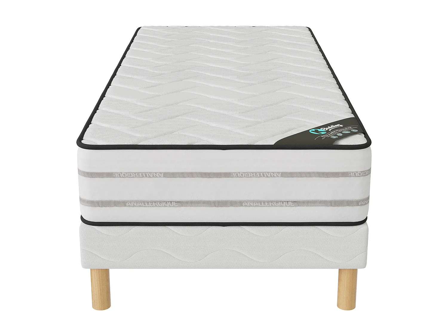 Ensemble matelas MemoryFoam + sommier 90x190 hauteur 25cm