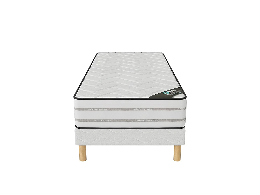 Ensemble matelas mousse MemoryFoam + sommier 90x190 hauteur 25cm