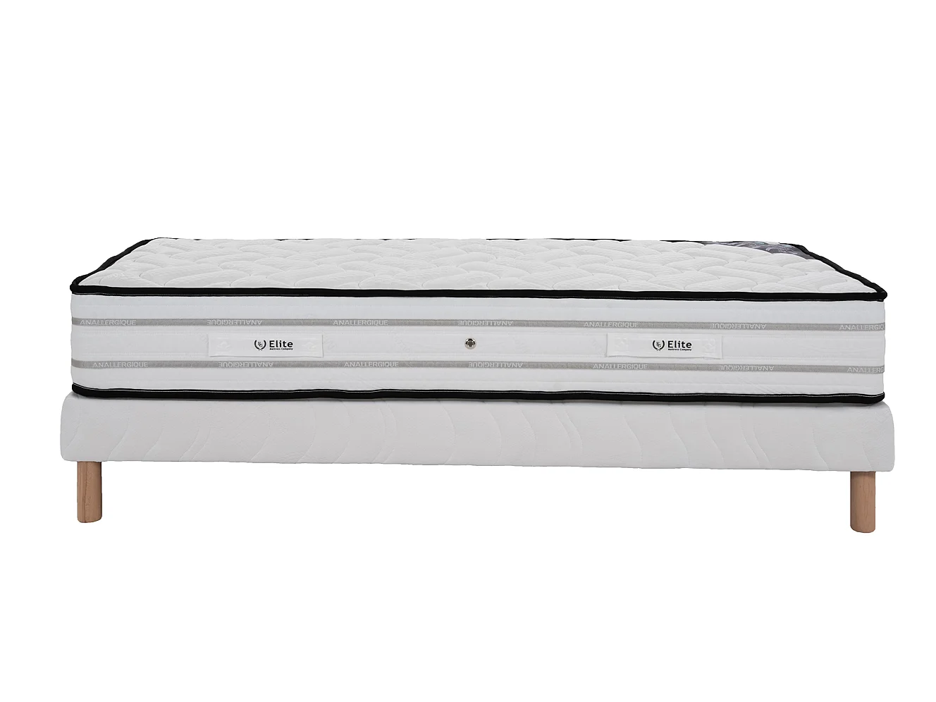 Ensemble Memory Foam 90x190 cm Hauteur 25 cm Mousse à Mémoire de Forme avec Sommier TapissierSoutien mi-ferme