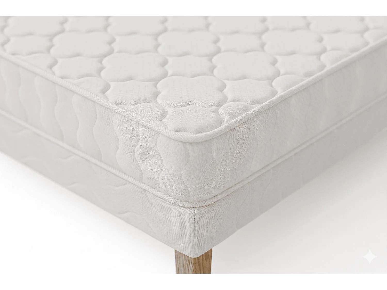 Ensemble Confort+ 90x190 cm Hauteur 17 cm Mousse Polyuréthane Hypoallergénique avec Sommier Tapissier Soutien équilibré