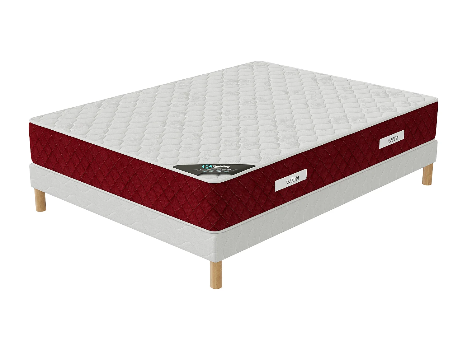 Ensemble matelas Rosso + sommier 200x200 (2x100x200) hauteur 25cm