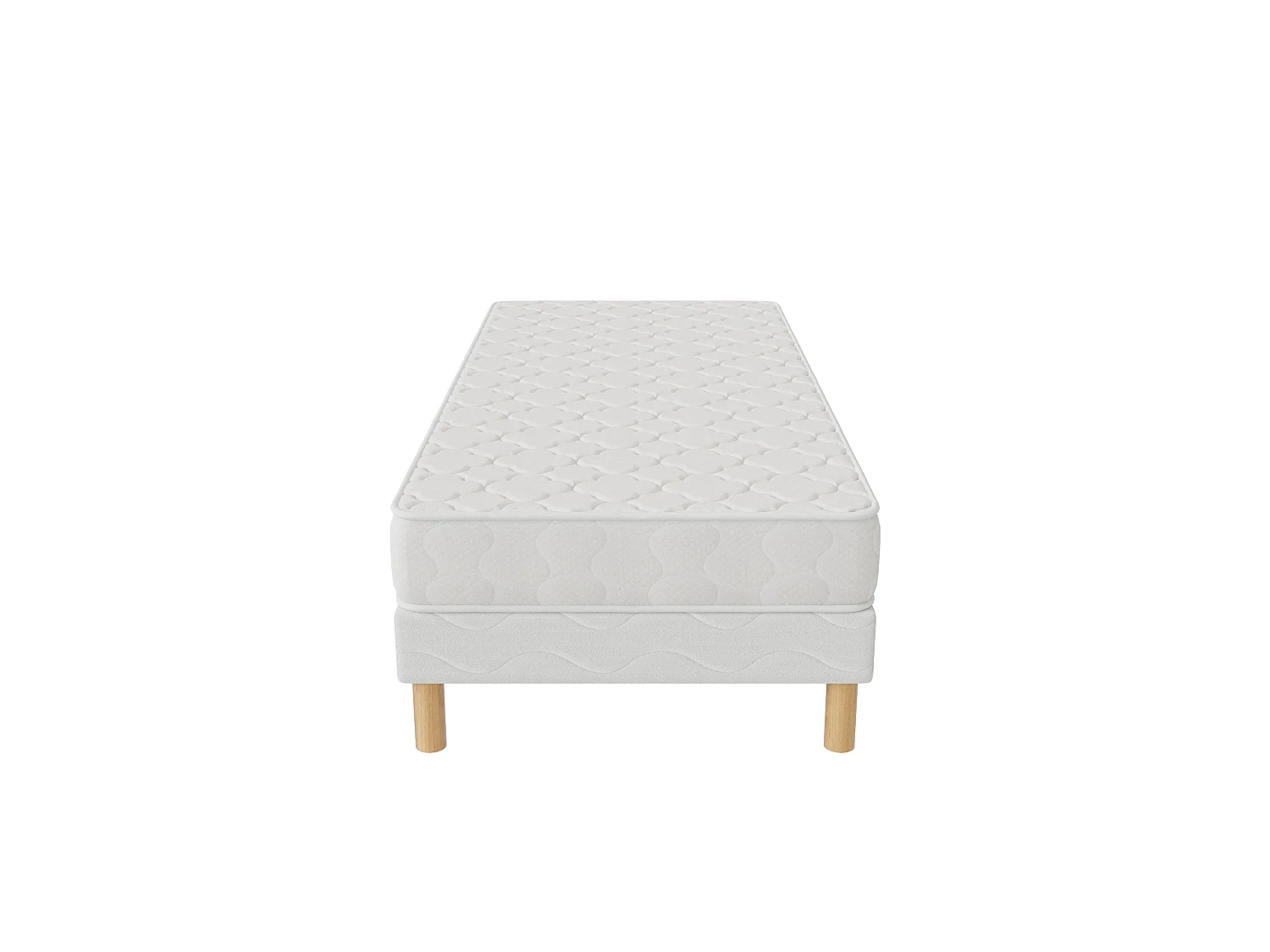 Ensemble Confort+ 160x200 cm Hauteur 17 cm Mousse Polyuréthane Hypoallergénique avec Sommier Tapissier Soutien équilibré
