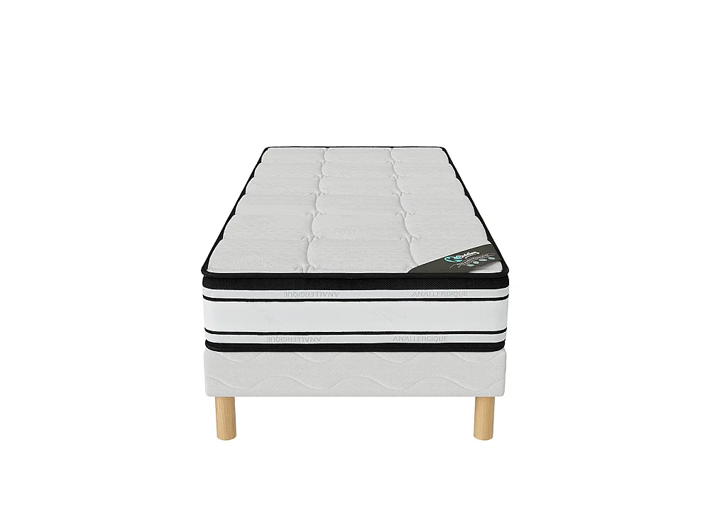 Ensemble matelas mousse Grand confort + sommier 90x190 hauteur 22cm