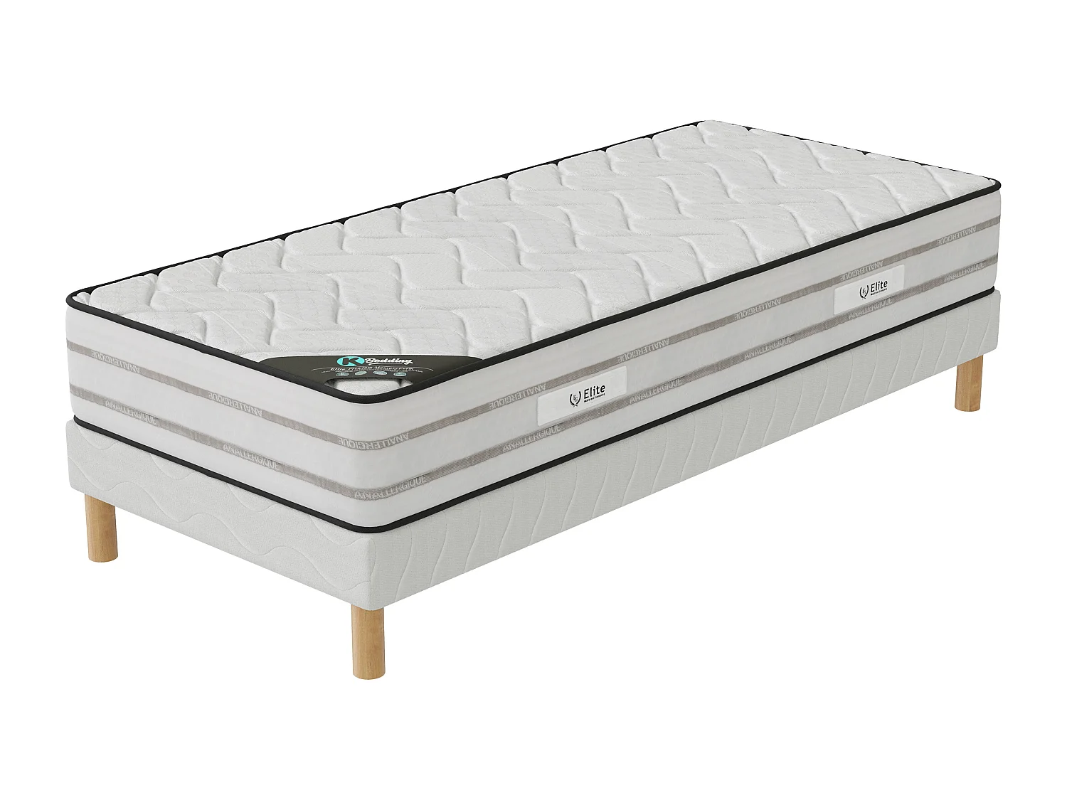 Ensemble matelas MemoryFoam + sommier 90x200 hauteur 25cm