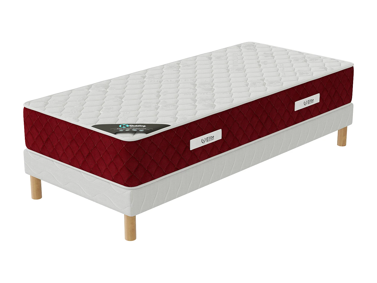 Ensemble matelas Rosso + sommier 90x190 hauteur 25cm