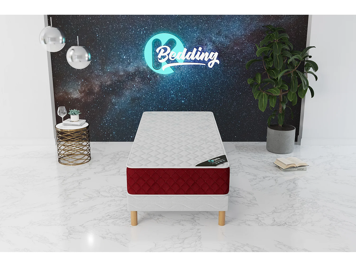 Ensemble matelas Rosso + sommier 90x190 hauteur 25cm