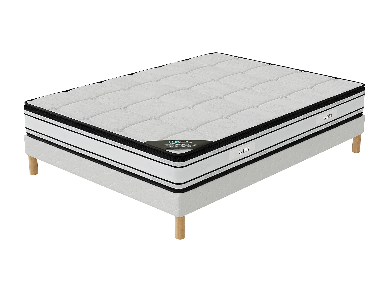 Ensemble matelas Grand confort + sommier 140x190 hauteur 22cm
