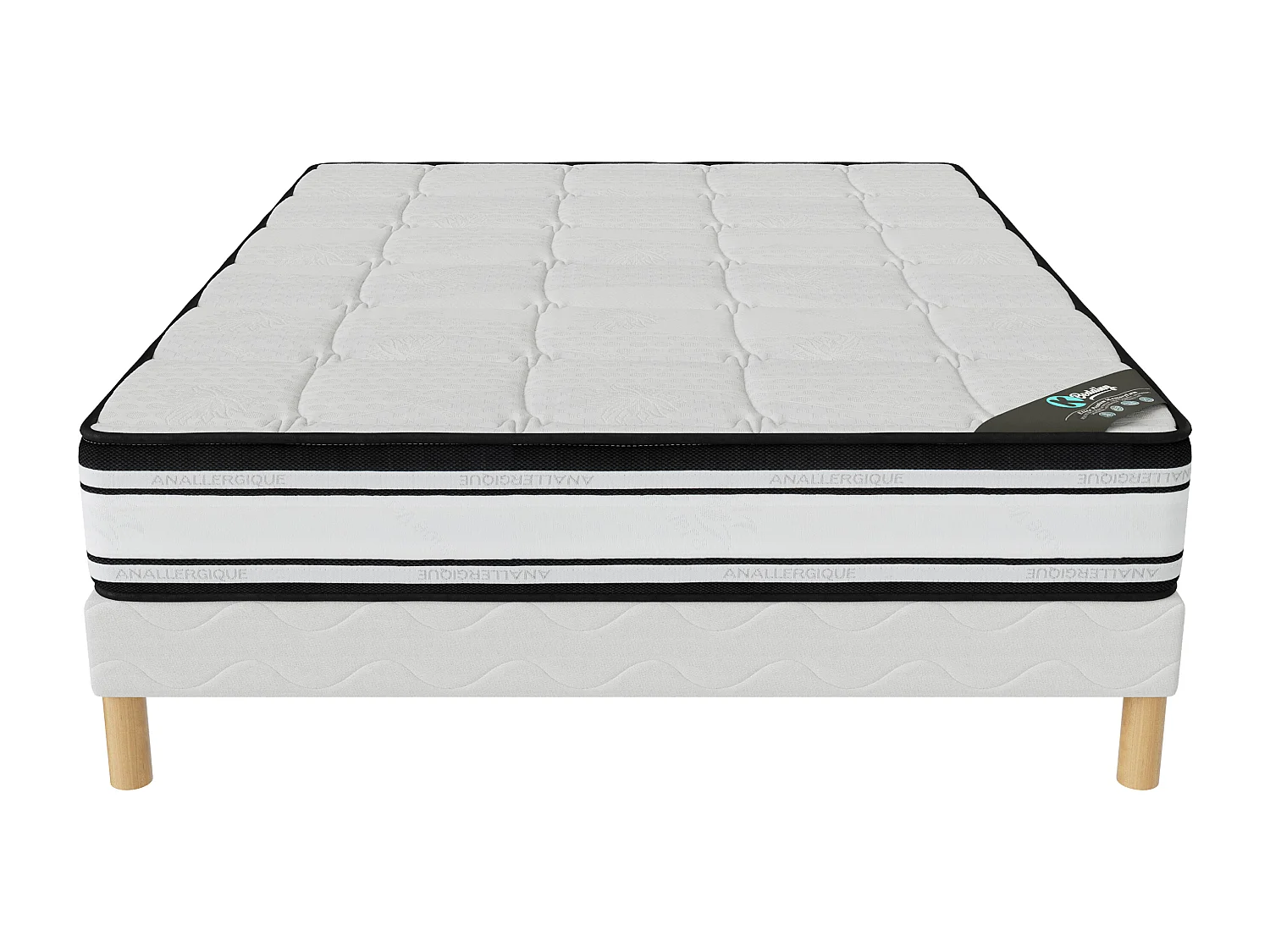 Ensemble matelas Grand confort + sommier 140x190 hauteur 22cm