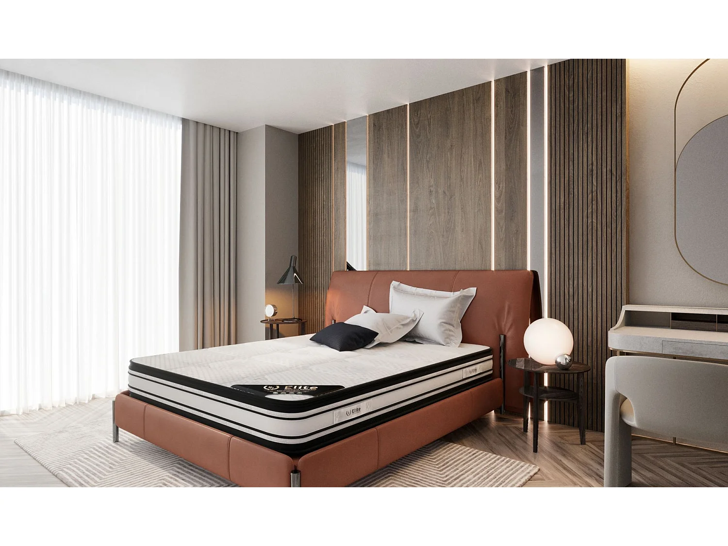 Ensemble matelas Grand confort + sommier 140x190 hauteur 22cm