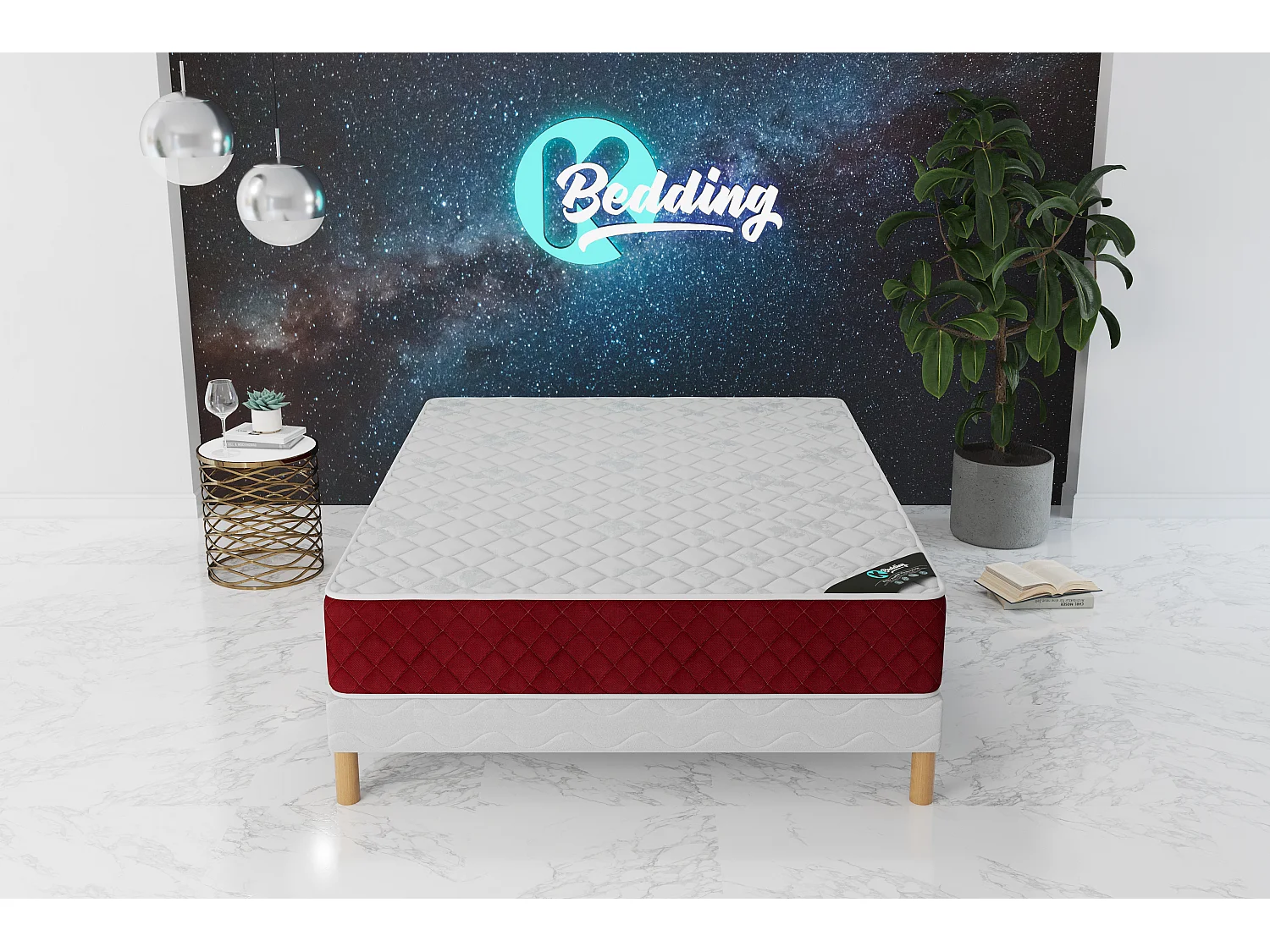 Ensemble matelas Rosso + sommier 180x200 (2x90x200) hauteur 25cm